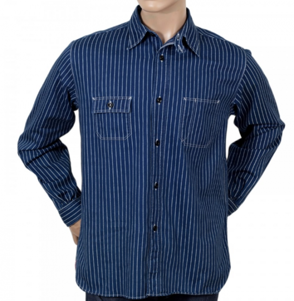 Garis-garis diagonal dengan warna biru tua